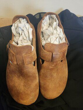 Birkenstock Londen brown suede mules